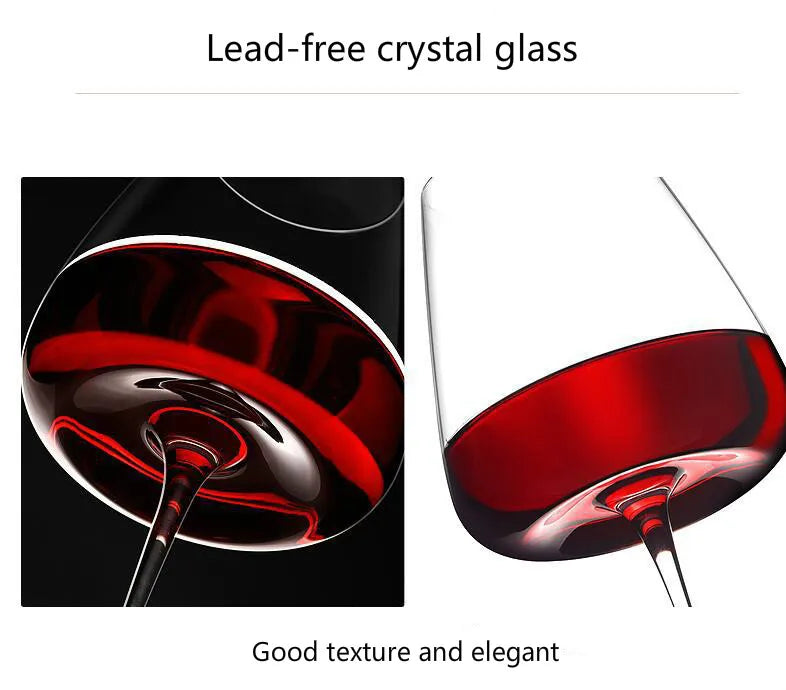 Set om 2, 4 & 6 handgjorda kristallglas för vin och champagne - 4 storlekar