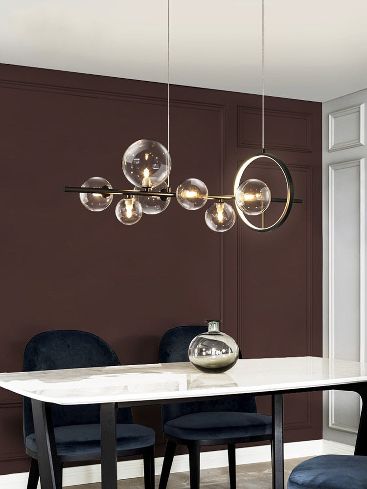 Lampadario a Bolle di Vetro