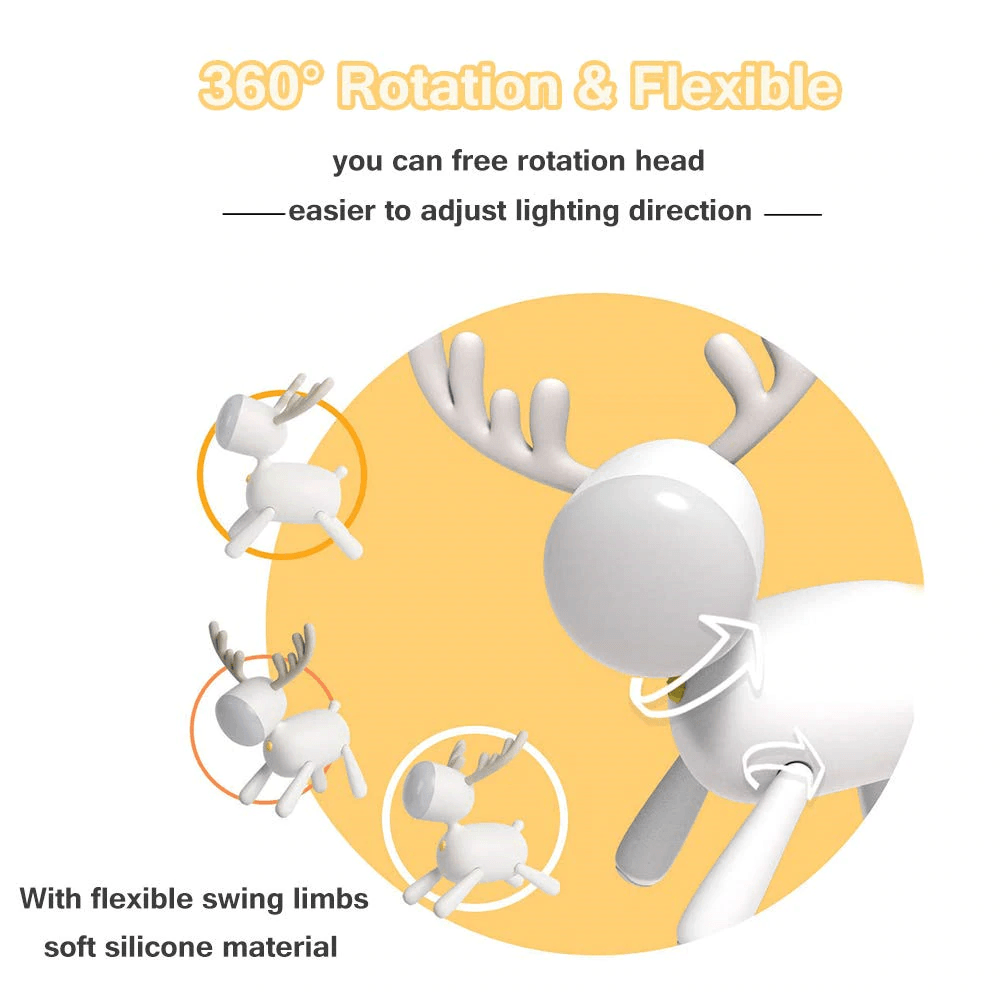 LumiFawn USB újratölthető aranyos szarvas LED éjszakai fény | Orntli