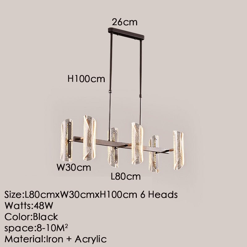 Lámpara colgante transformable de acrílico