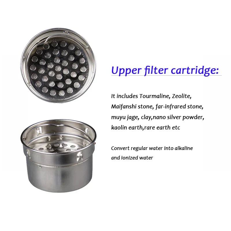 Bouteille d'eau hydrogène Ioniseur alcalin portable Énergie Flacon en acier inoxydable pH 8-10 Bouteille filtre à eau