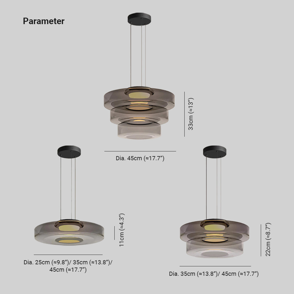 Suspension en verre à plusieurs niveaux Jojo