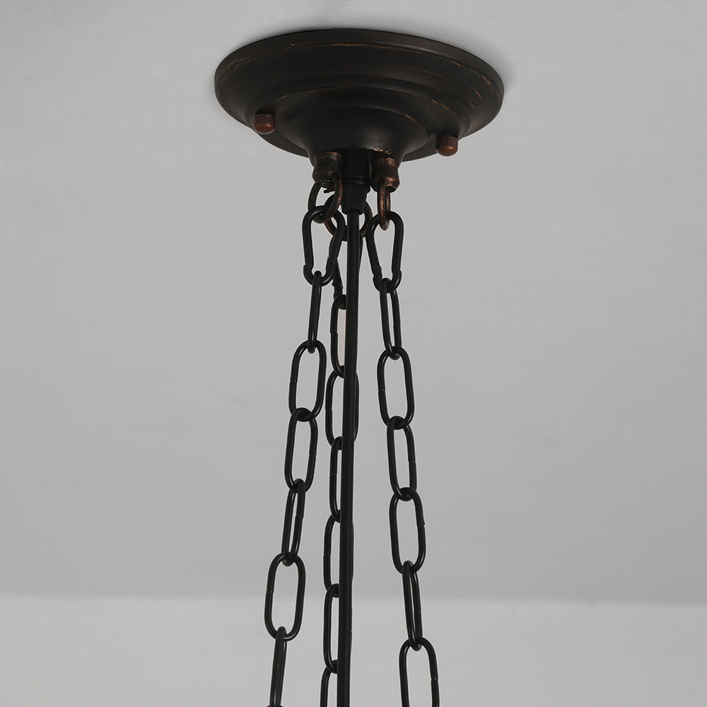 Valentina French Country Dome Pendant Light — Vintage White/Beige Finish