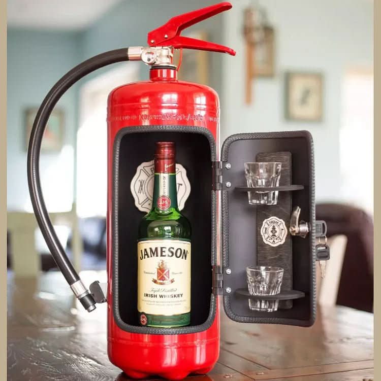 Covert Bar Vault Minibar Hidden In A Repurposed Fire Extinguisher For Stylish Home