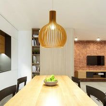 Handgemaakte houten hanglamp