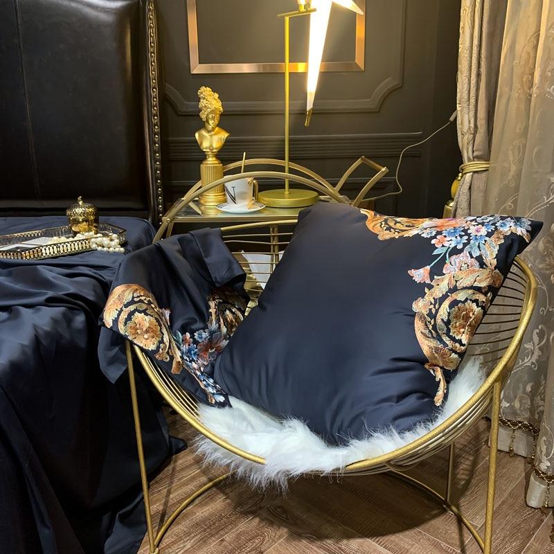 طقم أغطية سرير فخم من قطن مصري للتطريز من ليروكس