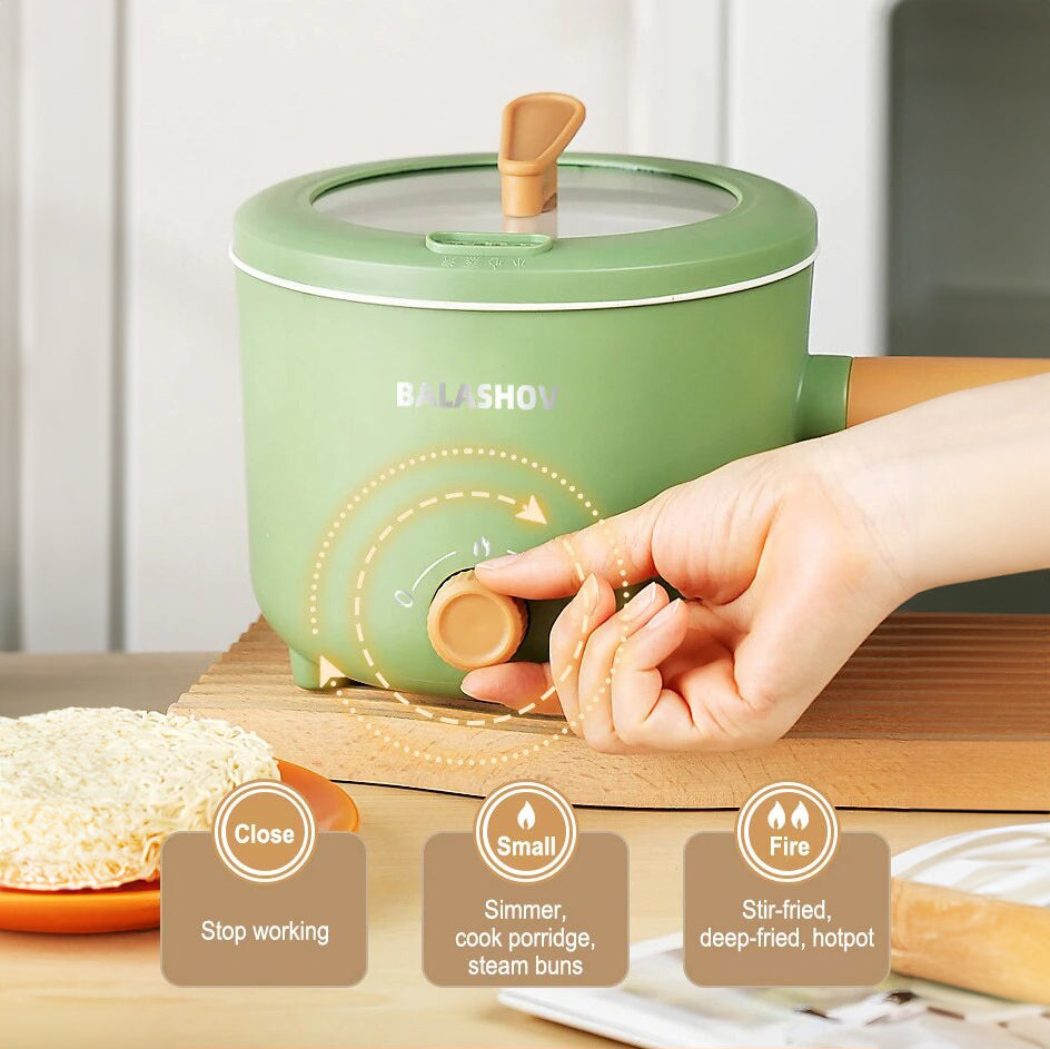 Dapur Nasi Elektrik Anti Lekat Kompak Dengan Periuk Panas Mini, 110V/220V | Orntli