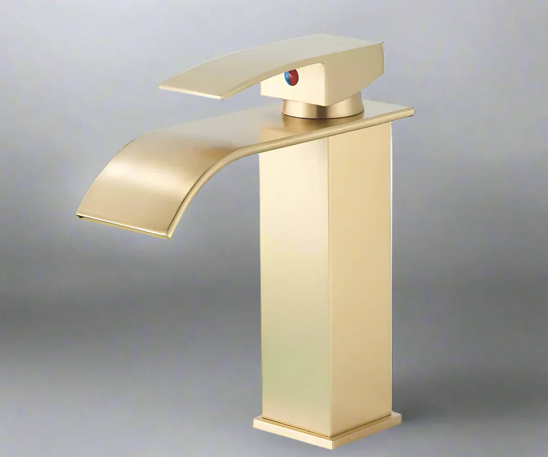 Sophia crni slavina s vodopadom - moderni mikser za umivaonik za toplu i hladnu vodu