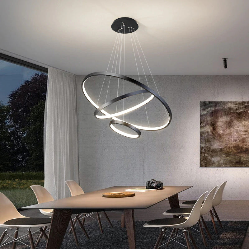 Lampadario moderno a LED a forma di anello