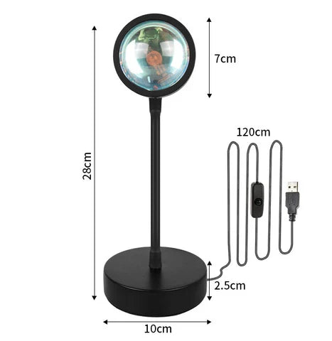 GlowDusk – Lampu Matahari Terbenam dengan Warna dan Sudut Boleh Laras