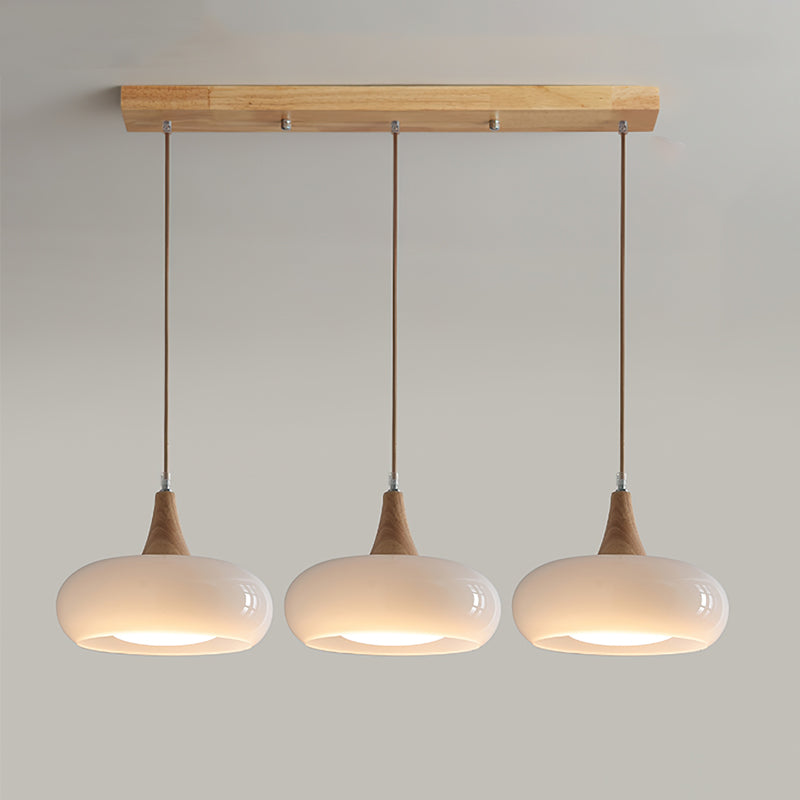 Suspension en bois Charlotte - lumière d’ambiance chaleureuse, montage au plafond