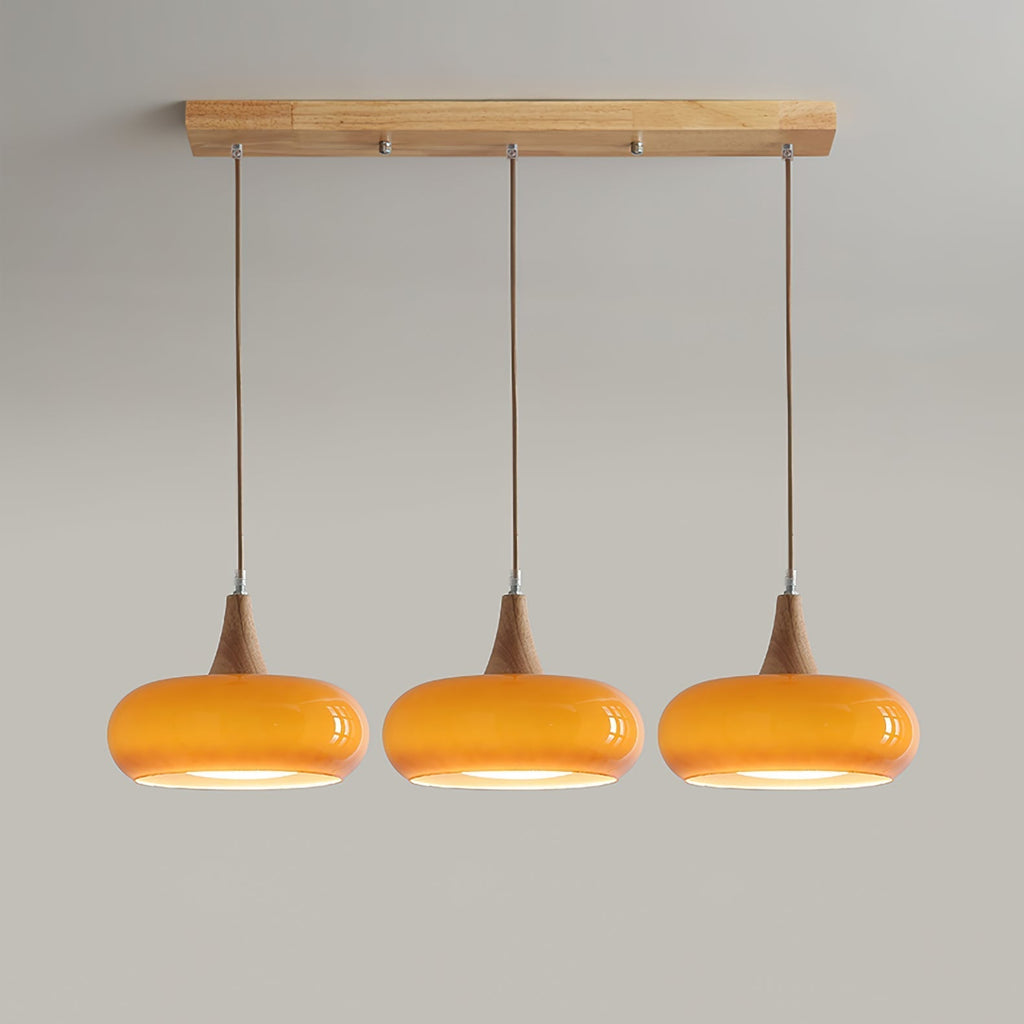 Suspension en bois Charlotte - lumière d’ambiance chaleureuse, montage au plafond