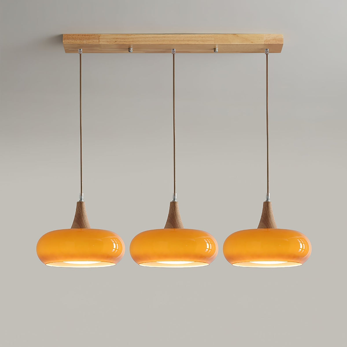 Suspension en bois Charlotte - lumière d’ambiance chaleureuse, montage au plafond