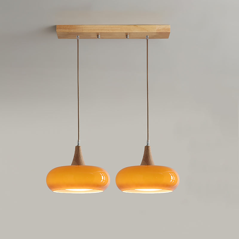 Suspension en bois Charlotte - lumière d’ambiance chaleureuse, montage au plafond