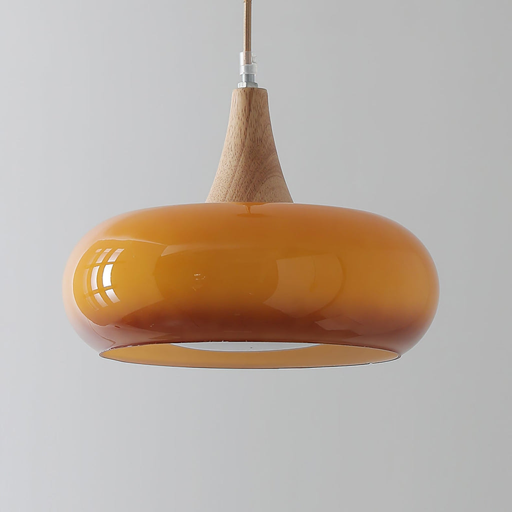 Suspension en bois Charlotte - lumière d’ambiance chaleureuse, montage au plafond