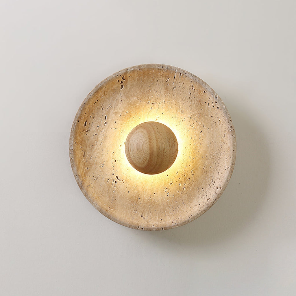 Aveny Sun Travertine Wall Lamp - Neutralighting
