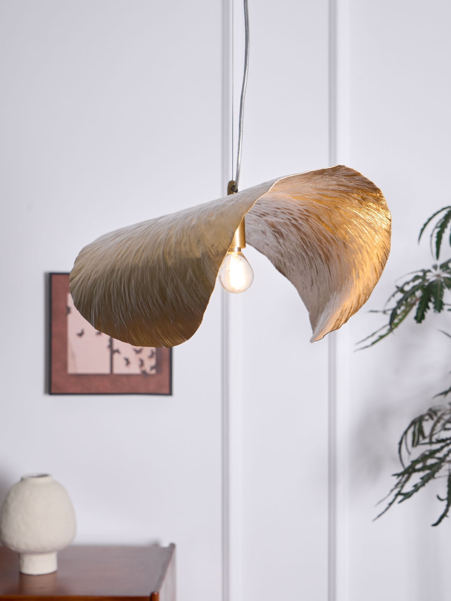 Matte Hammered Drum Pendant — 80cm Diameter