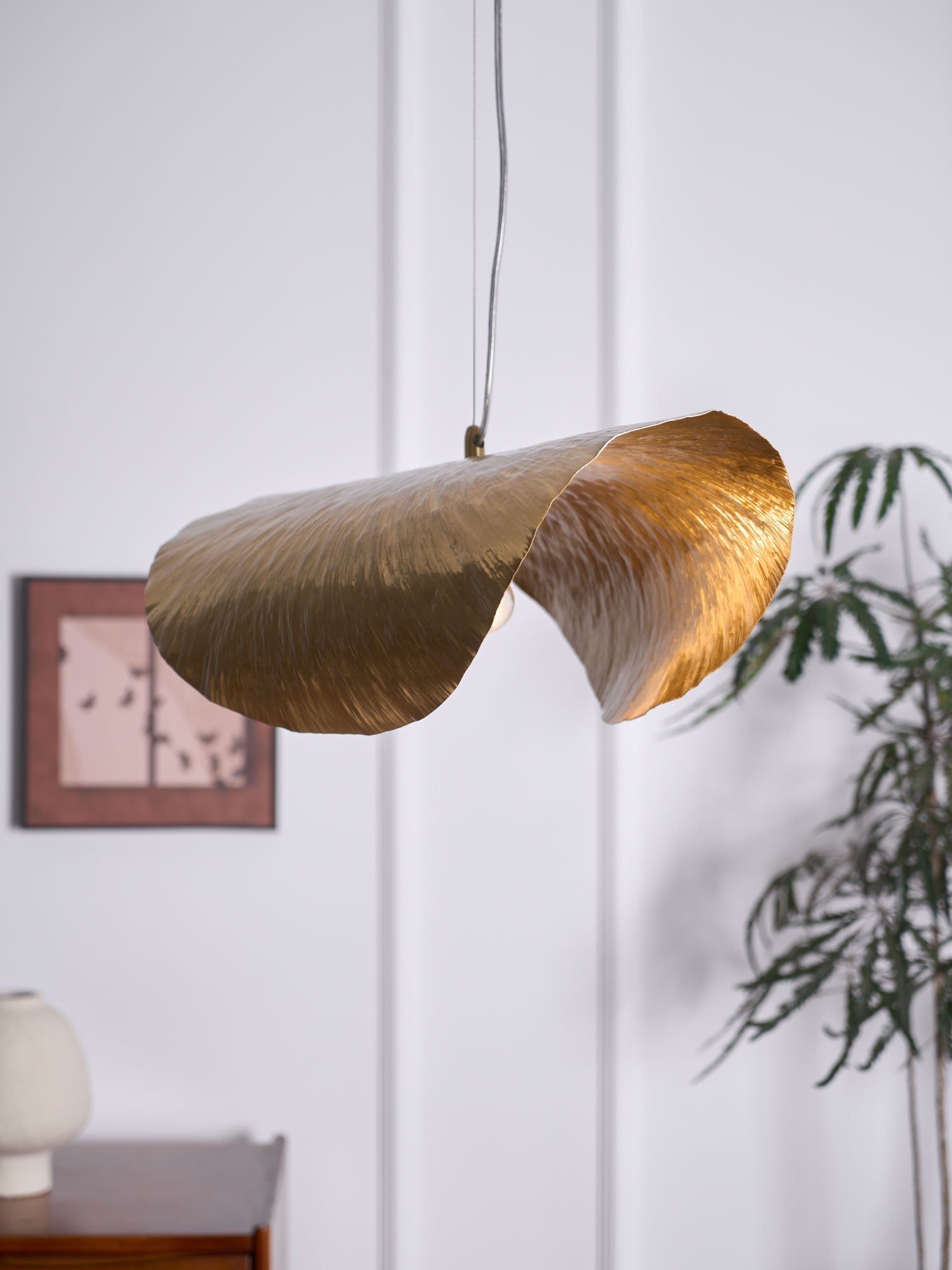 Matte Hammered Drum Pendant — 80cm Diameter
