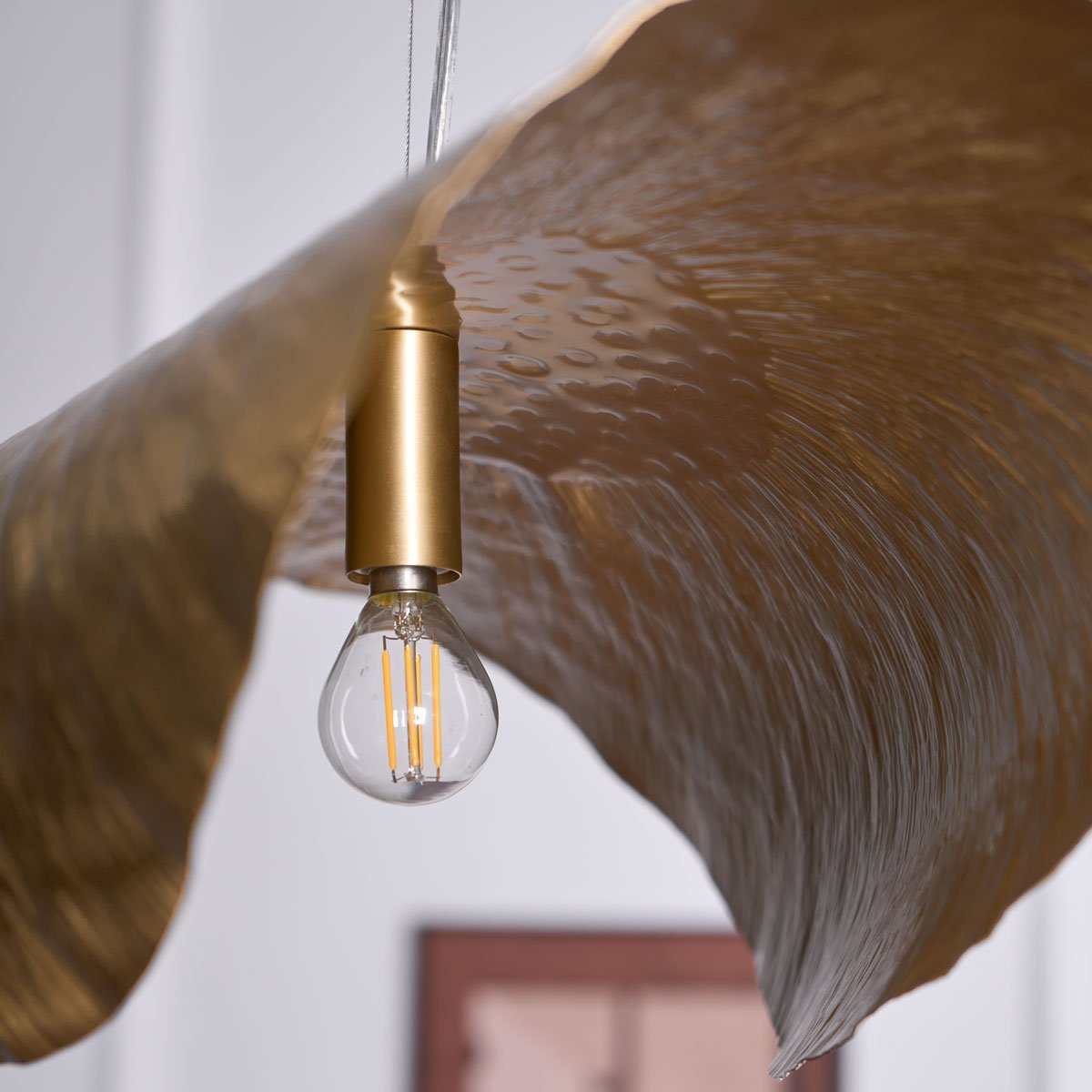 Matte Hammered Drum Pendant — 80cm Diameter