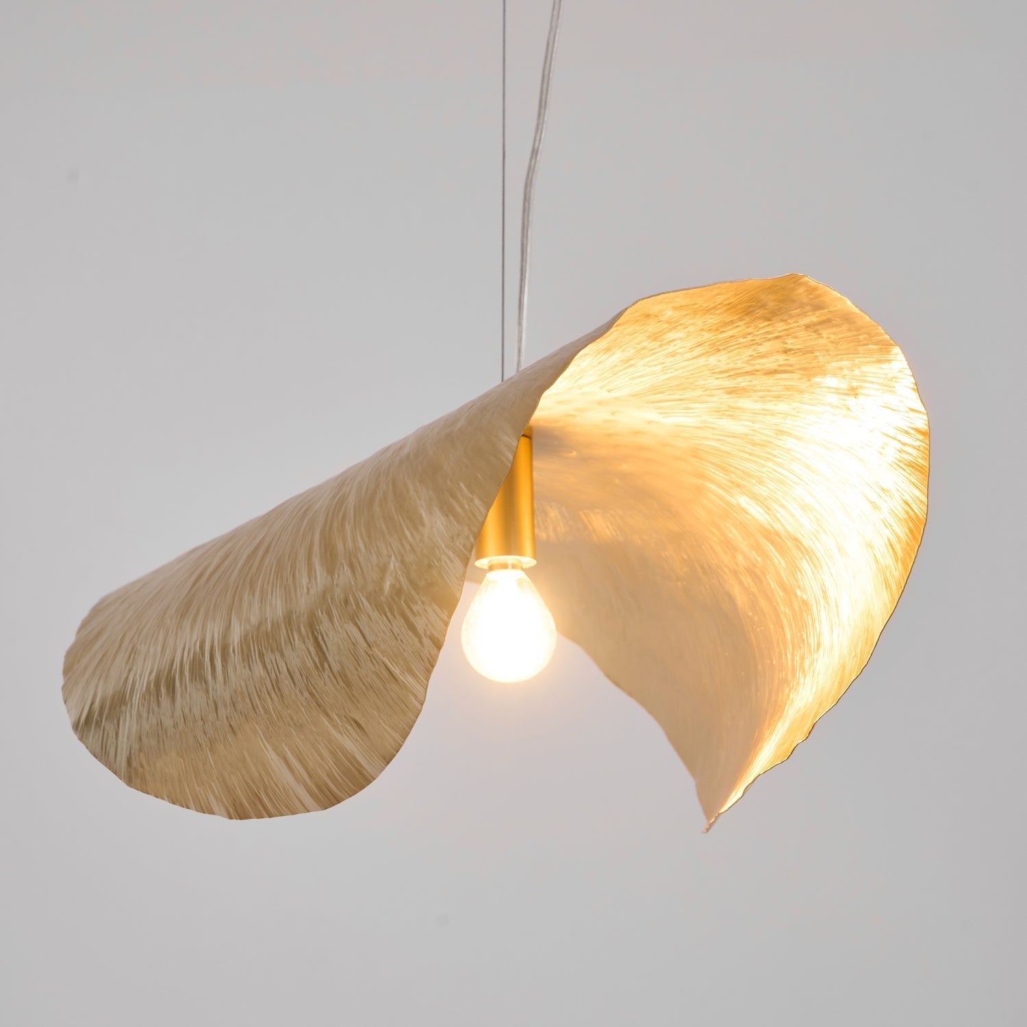 Matte Hammered Drum Pendant — 80cm Diameter