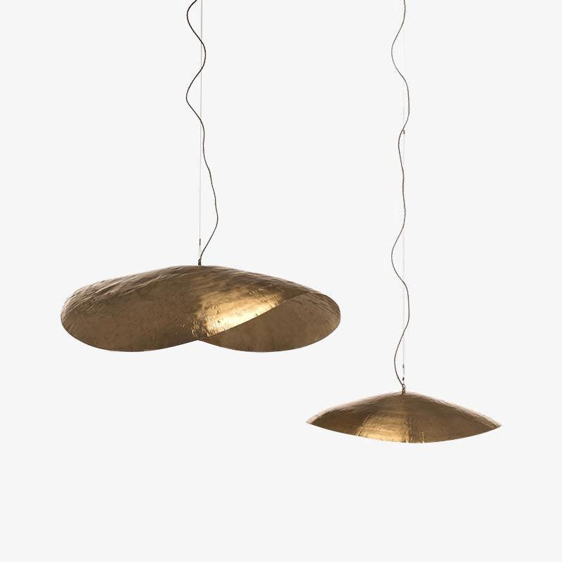 Matte Hammered Drum Pendant — 80cm Diameter