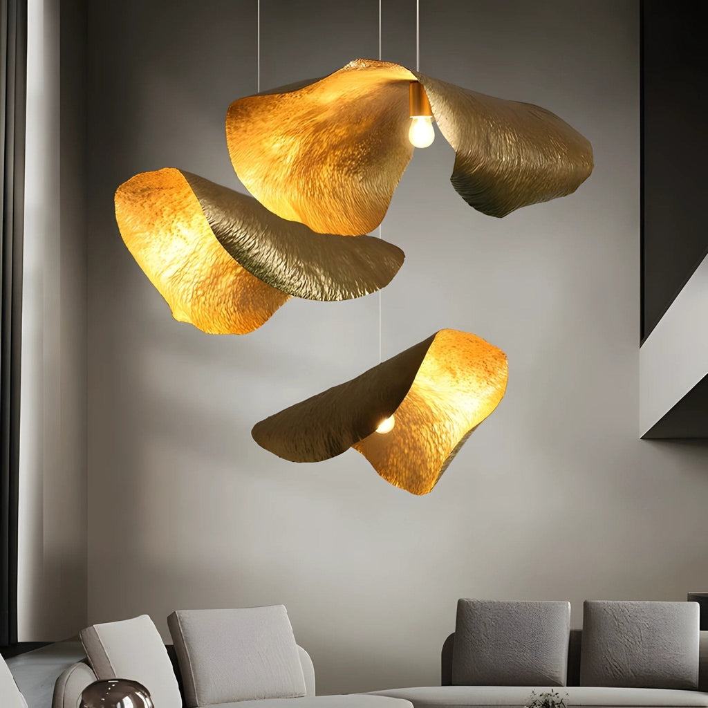 Matte Hammered Drum Pendant — 80cm Diameter