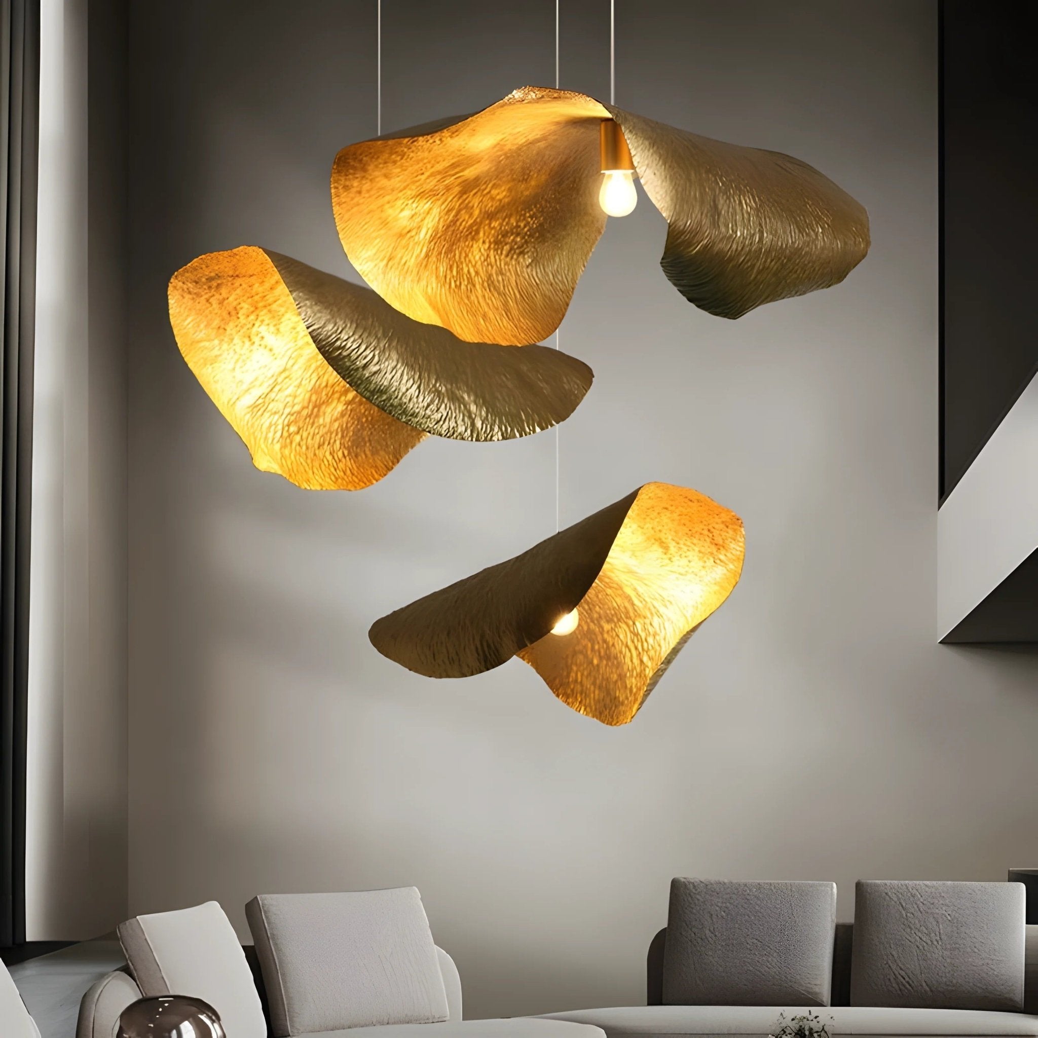 Matte Hammered Drum Pendant — 80cm Diameter