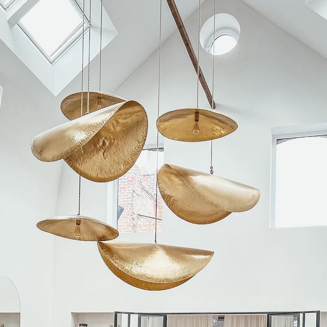 Matte Hammered Drum Pendant — 80cm Diameter
