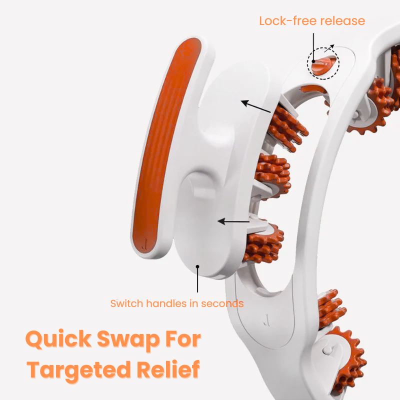 Manual Body Massage Roller – 180° Flex Hinge, Soft Elastic Rollers