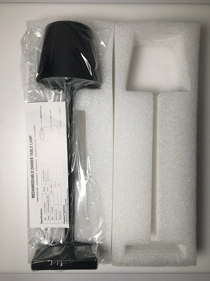 Lampe de table rechargeable sans fil - Lampe design minimaliste japandi