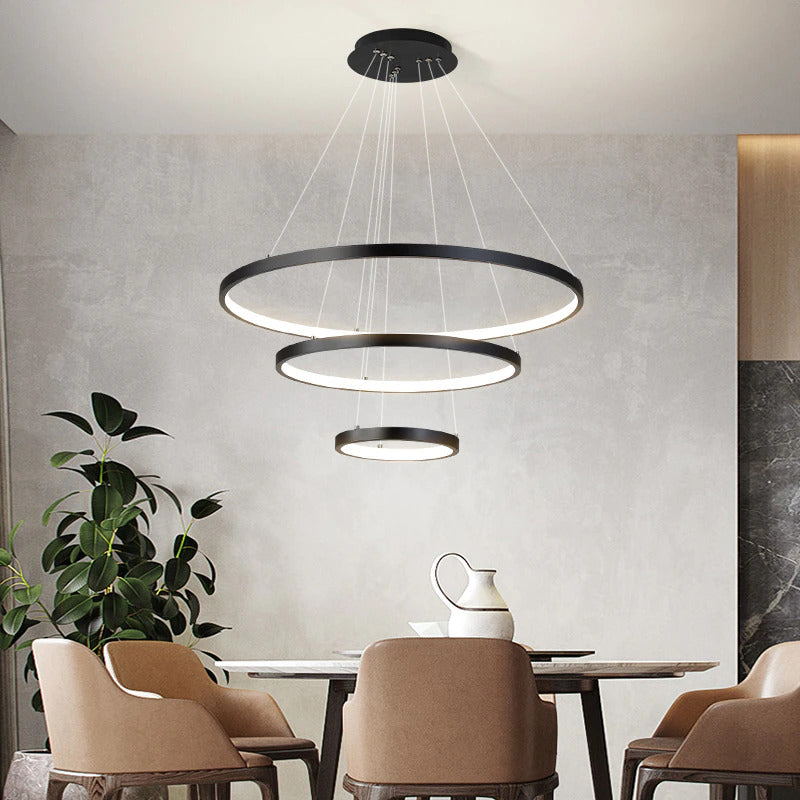 Lampadario moderno a LED a forma di anello