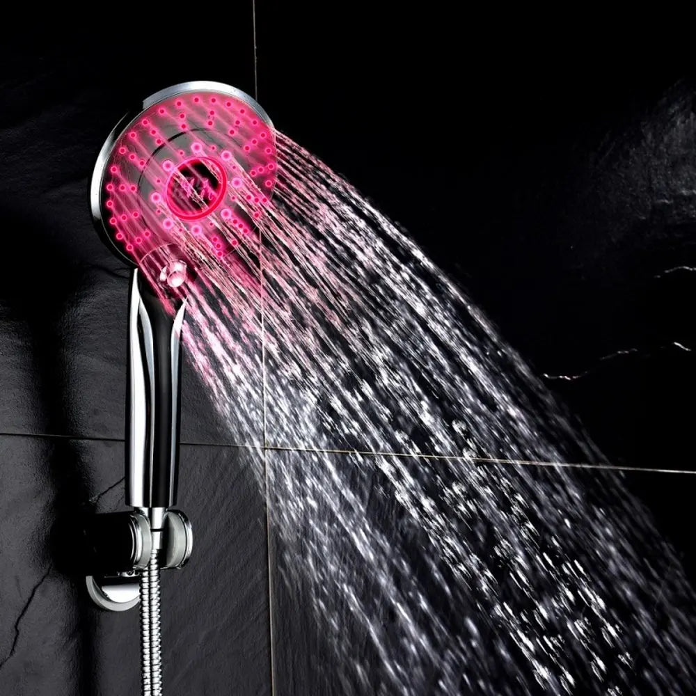 AquaGlow LED Digitale Douchekop – Kleurveranderende & Waterbesparende Handdouche