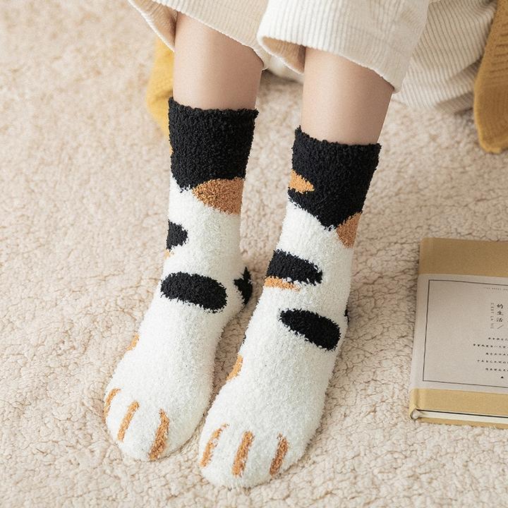 CozyPaws Flauschige Katzenkrallen-Socken für den Alltag