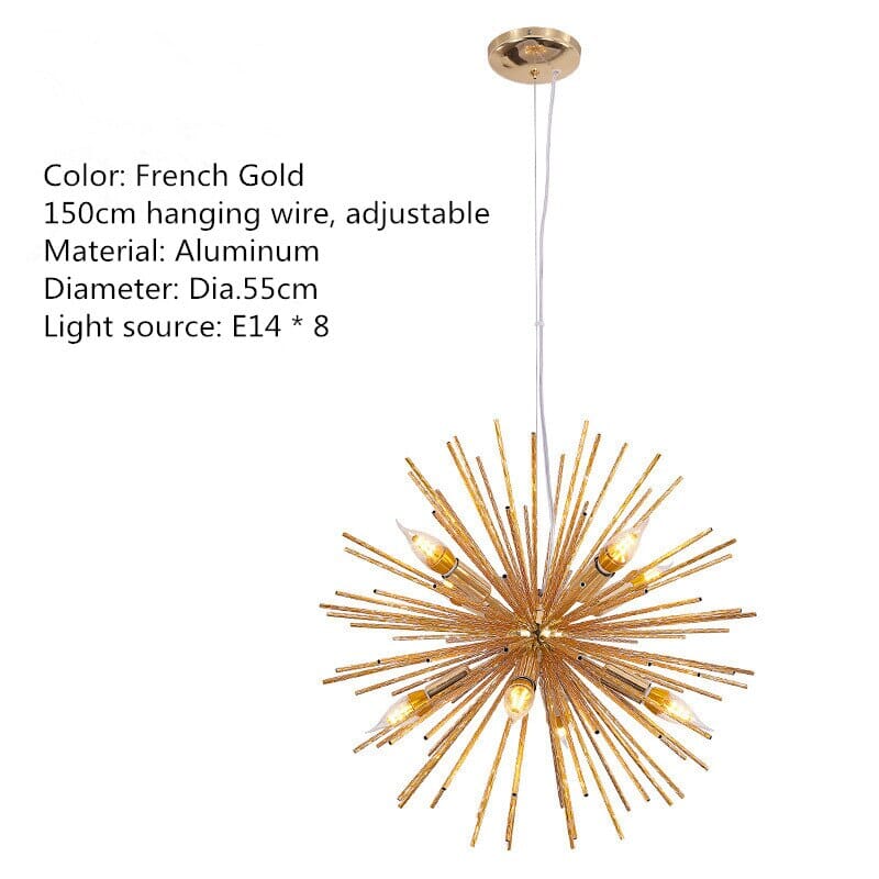 Lampadario a sospensione postmoderno a forma di fuoco d'artificio