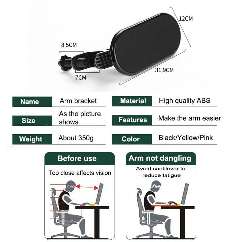 NovaDesk Computer Armrest Pro Ergonomic 180 Derece Döner Kolçak - Ofis Çalışanları İçin