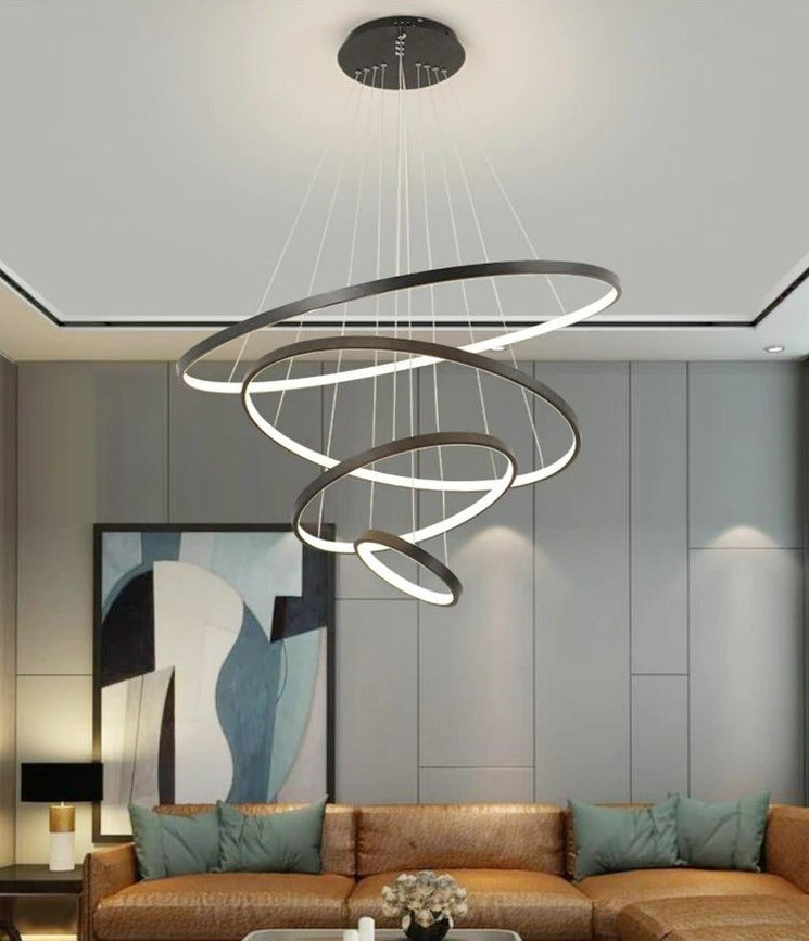 Lampadario moderno a LED a forma di anello