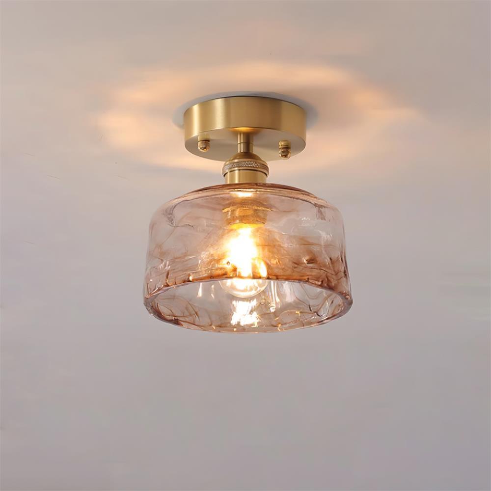 Amber Swirl Glass Shade Ceiling Light