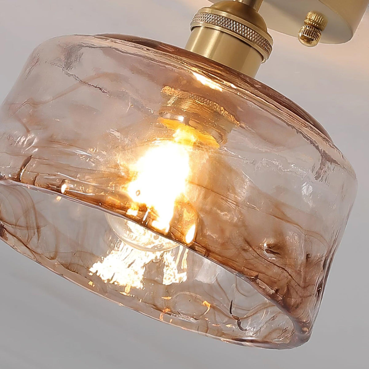Amber Swirl Glass Shade Ceiling Light