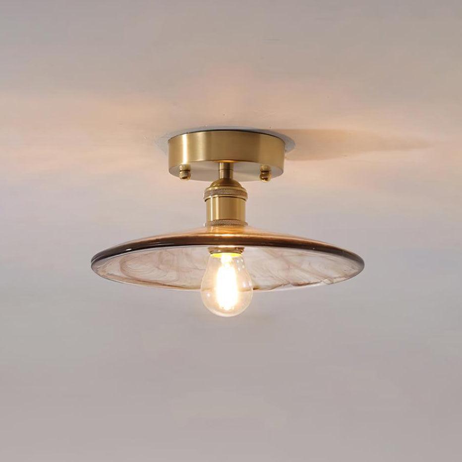 Amber Swirl Glass Shade Ceiling Light