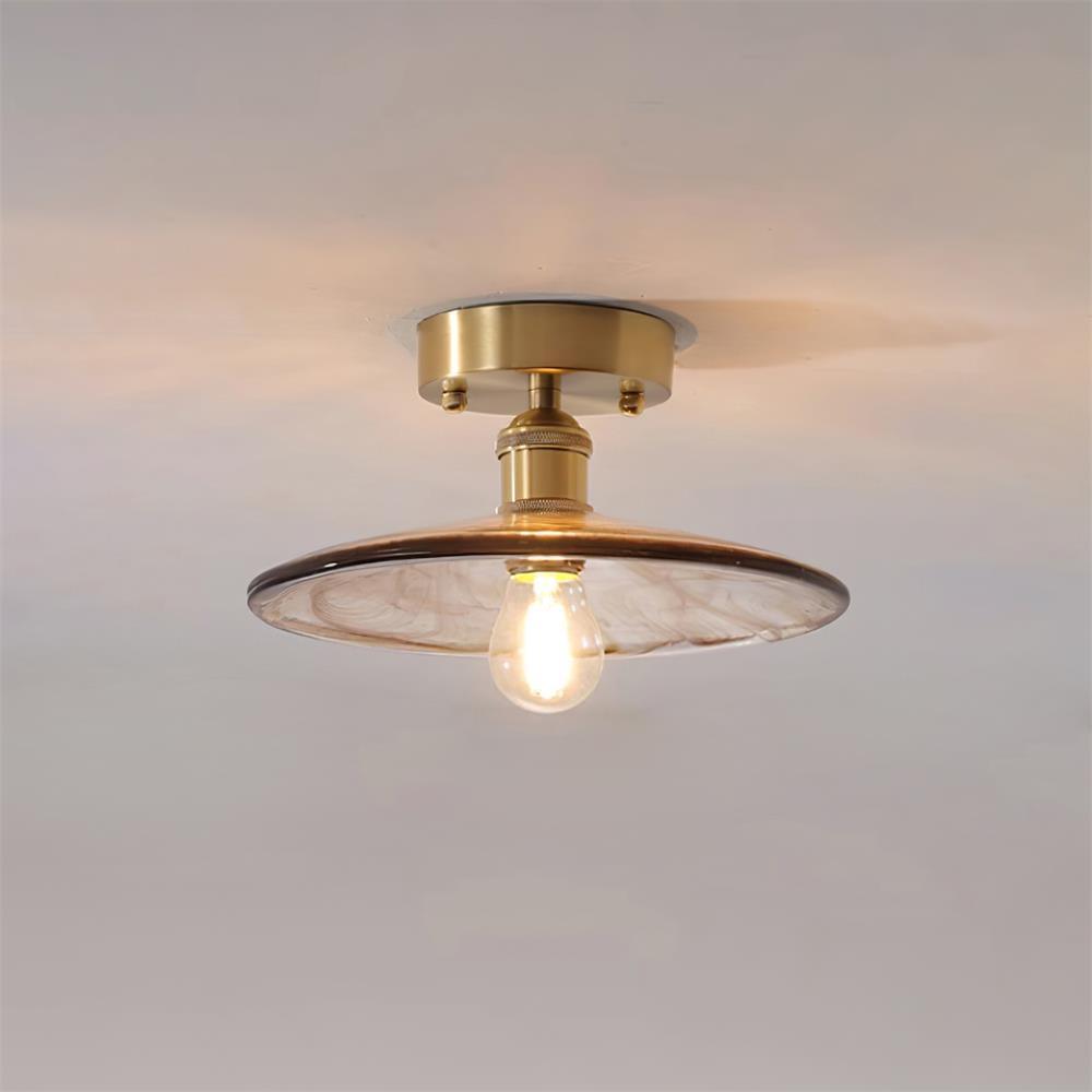 Amber Swirl Glass Shade Ceiling Light