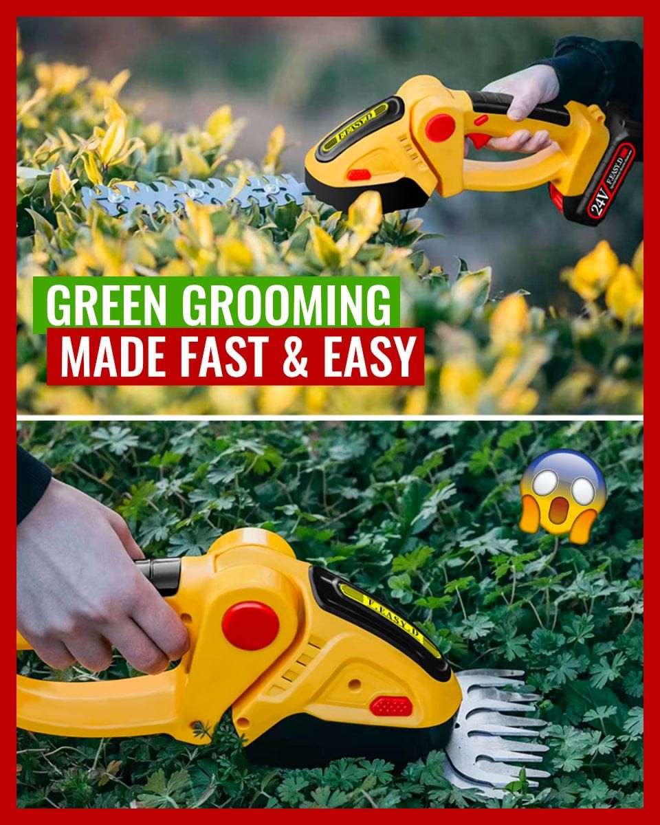 Sistema elettrico senza filo due in uno per siepi e giardino