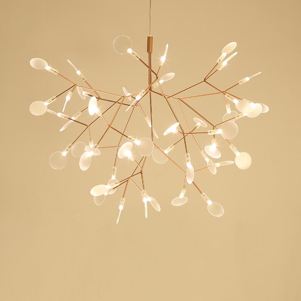 Rose Gold Firefly LED Chandelier — Repositionable Sculptural Branches