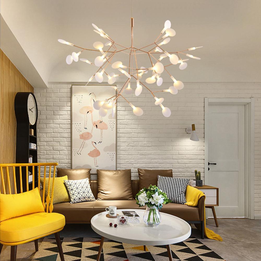 Rose Gold Firefly LED Chandelier — Repositionable Sculptural Branches