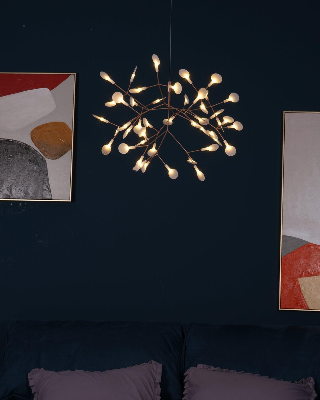 Rose Gold Firefly LED Chandelier — Repositionable Sculptural Branches