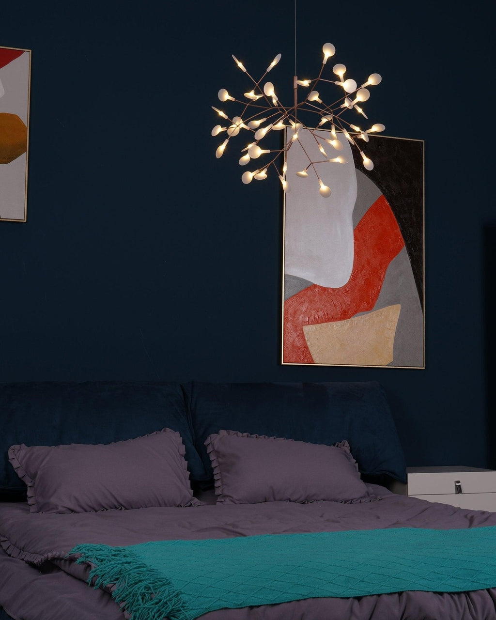Rose Gold Firefly LED Chandelier — Repositionable Sculptural Branches