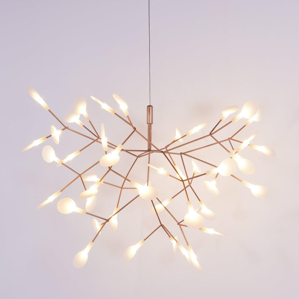 Rose Gold Firefly LED Chandelier — Repositionable Sculptural Branches