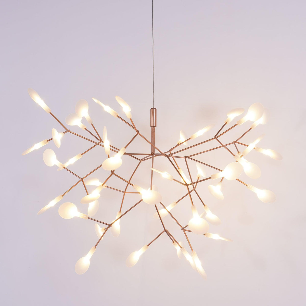 Rose Gold Firefly LED Chandelier — Repositionable Sculptural Branches
