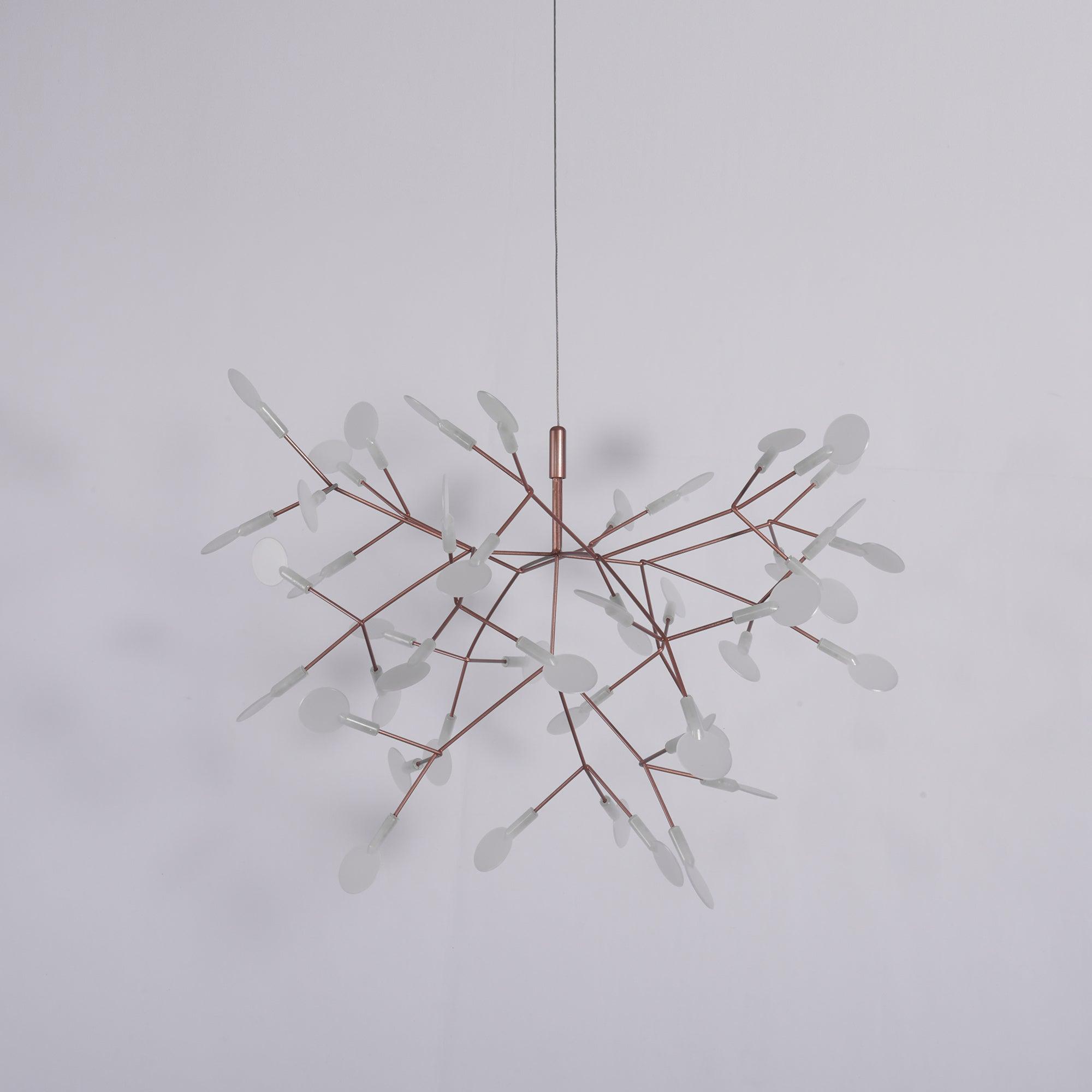 Rose Gold Firefly LED Chandelier — Repositionable Sculptural Branches