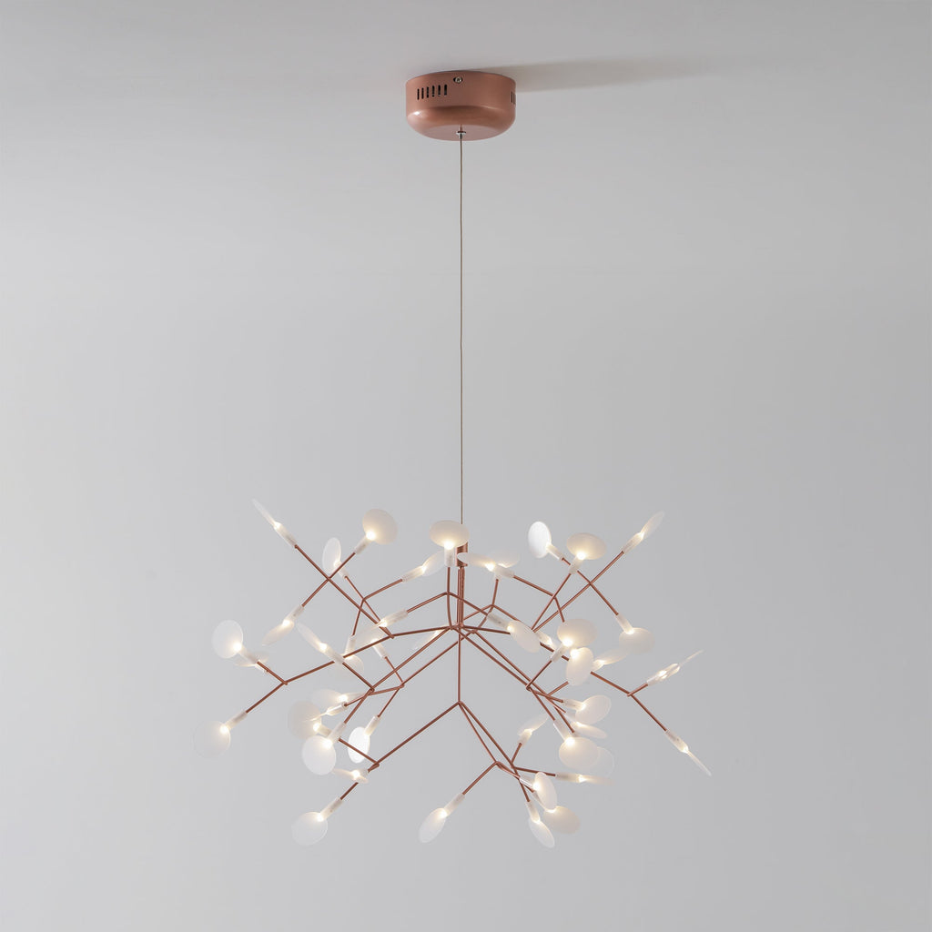 Rose Gold Firefly LED Chandelier — Repositionable Sculptural Branches