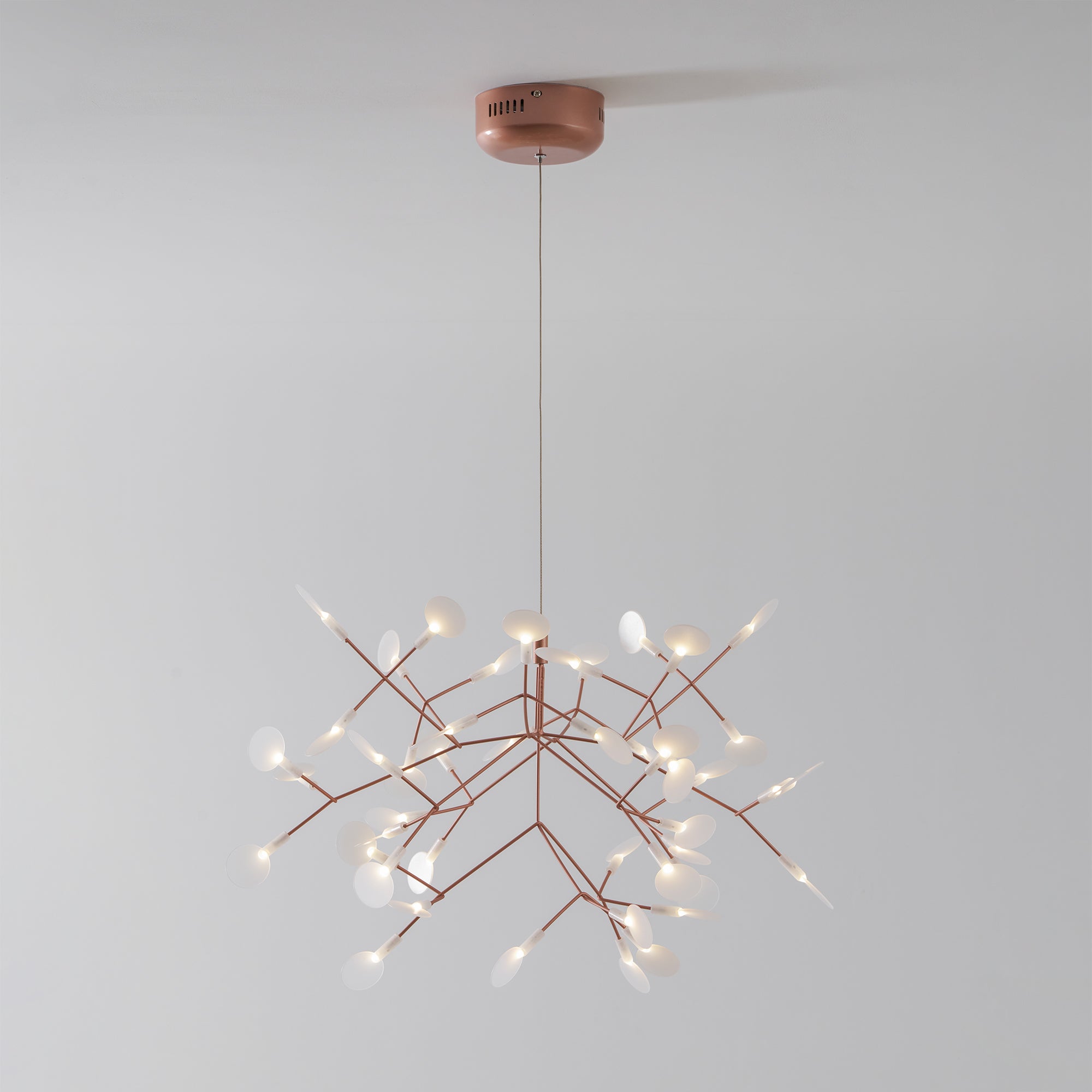 Rose Gold Firefly LED Chandelier — Repositionable Sculptural Branches